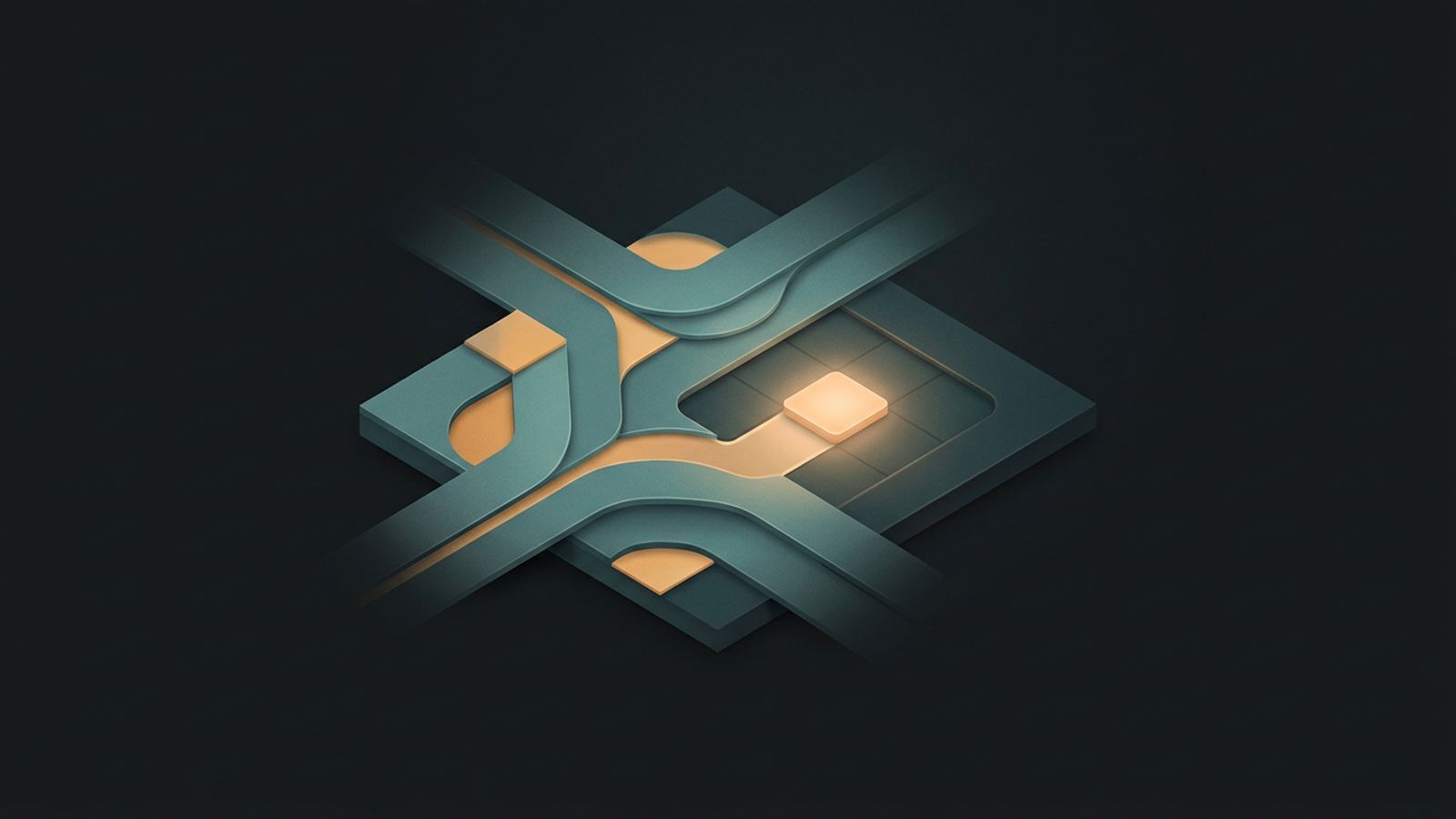 Quiet Arcade editorial illustration with calm game and guide motifs