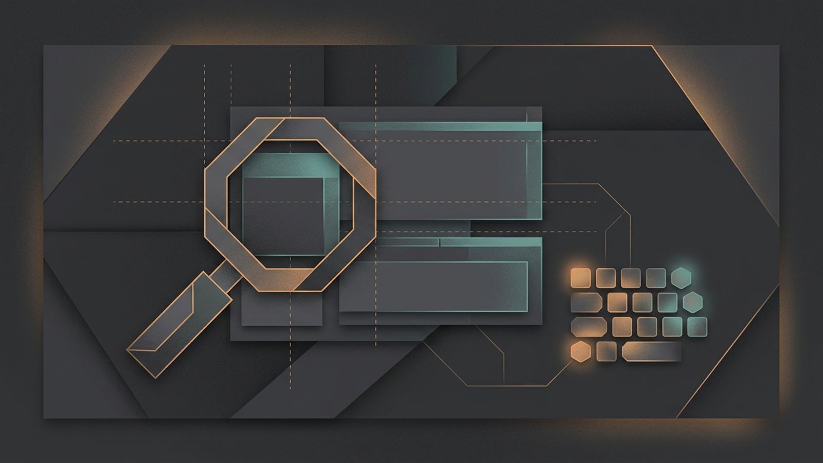 Browser game testing editorial illustration with review and device motifs