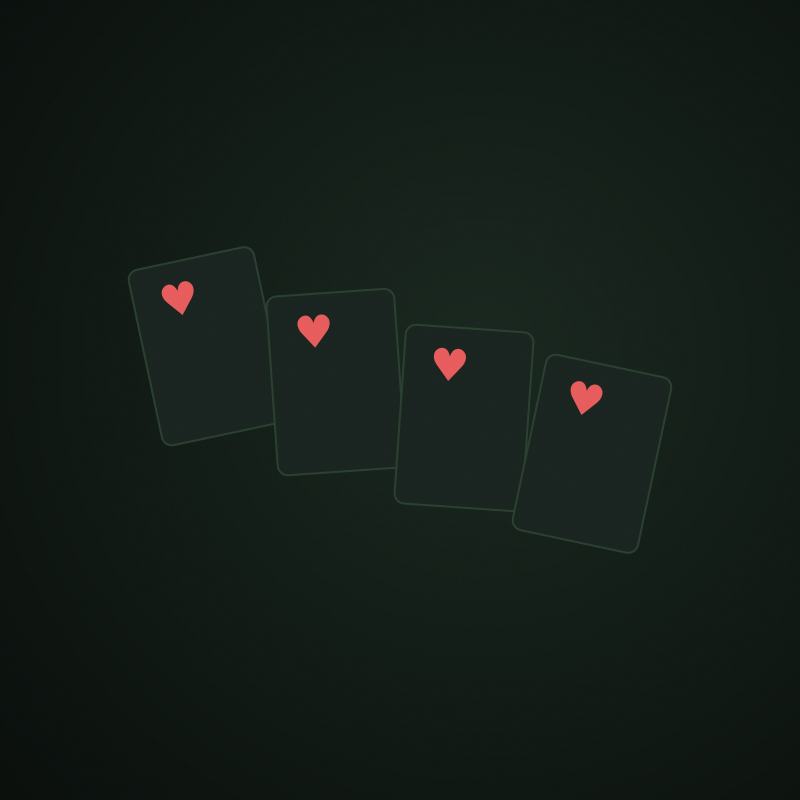 Klondike solitaire card layout on a dark green background