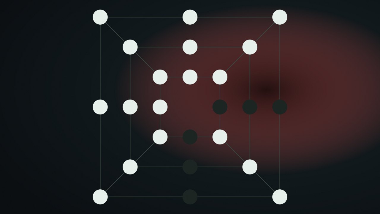 Three concentric squares with corner and midpoint stones in the mill board layout