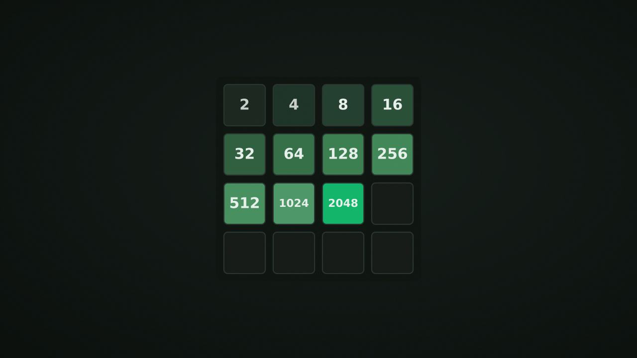 Number tiles sliding and merging on a 4×4 grid