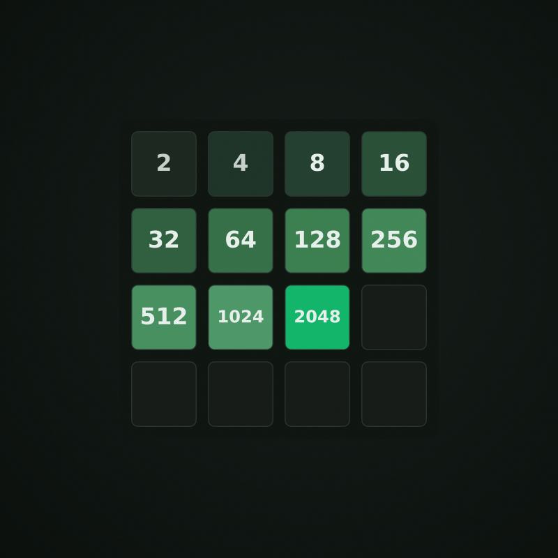 Number tiles sliding and merging on a 4×4 grid