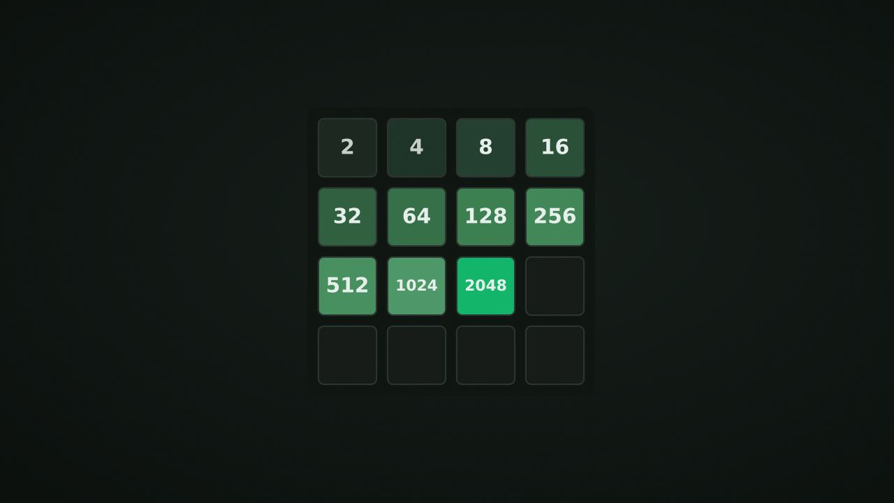 Number tiles sliding and merging on a 4×4 grid