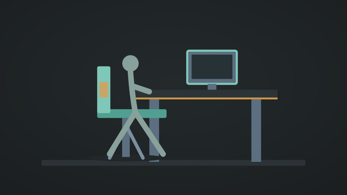 Desk and comfort topic: chair-posture illustration of low-noise desk setup and comfort choices