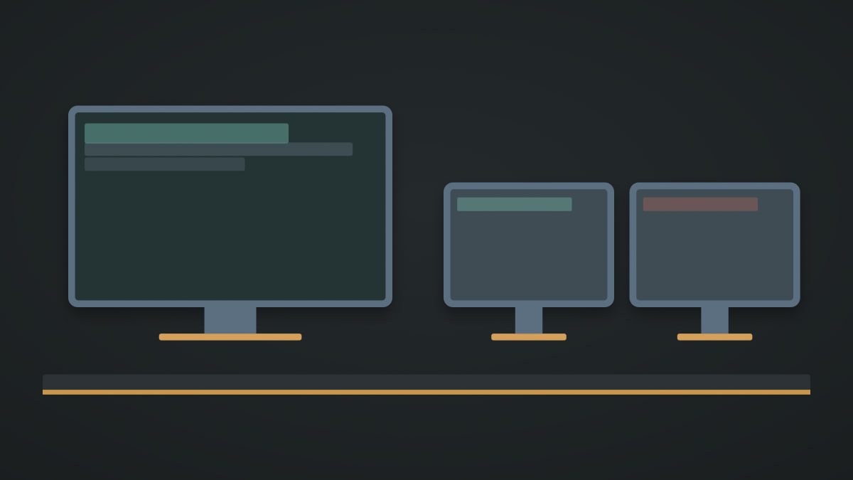 Screens and stands topic: large-dual-monitors illustration showing monitor zoom, orientation, and stand stability