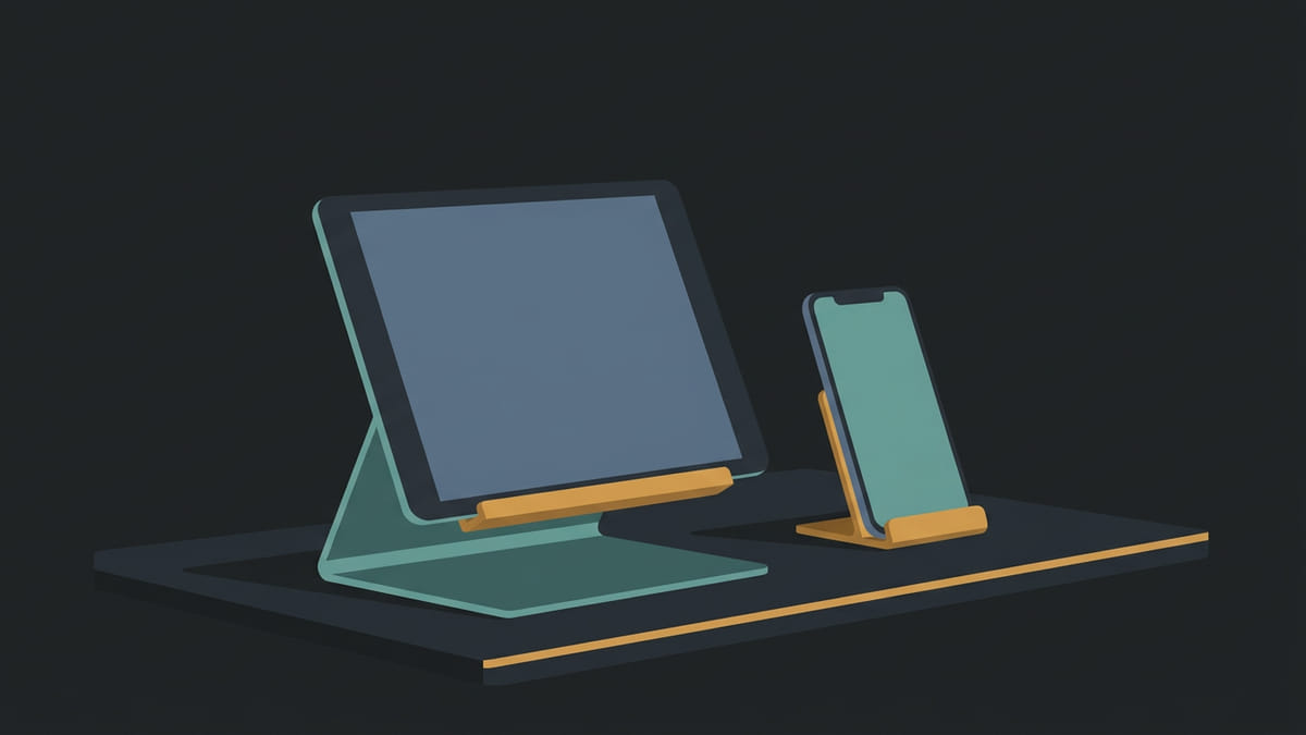 Screens and stands topic: screens-stands illustration showing monitor zoom, orientation, and stand stability