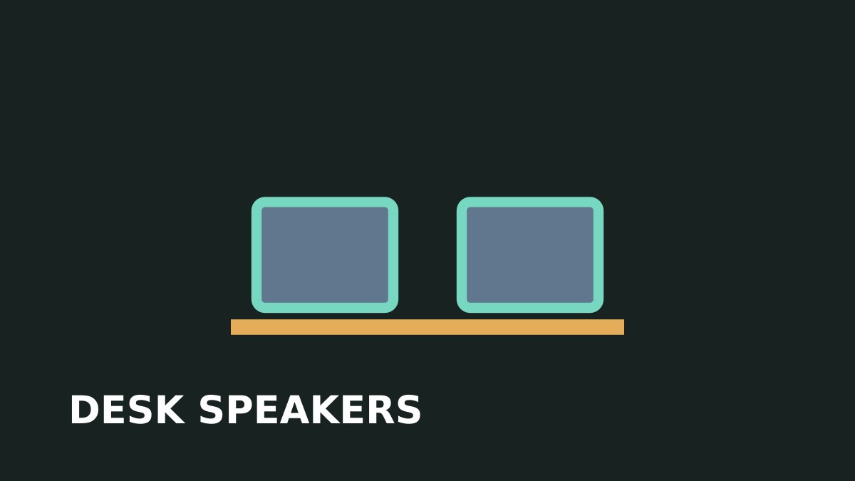 Audio topic: speakers illustration showing headphones, speakers, and quiet-listening tradeoffs